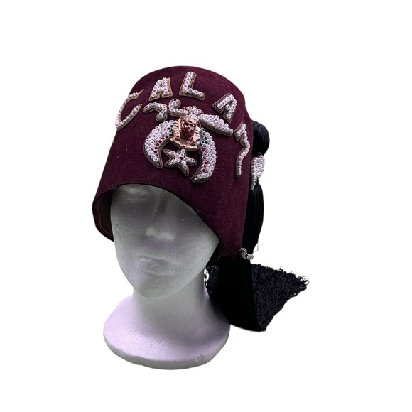 American Vintage Other - Vintage 1950s Shriner Masonic Fez CALAM embroidered hat with side tassel